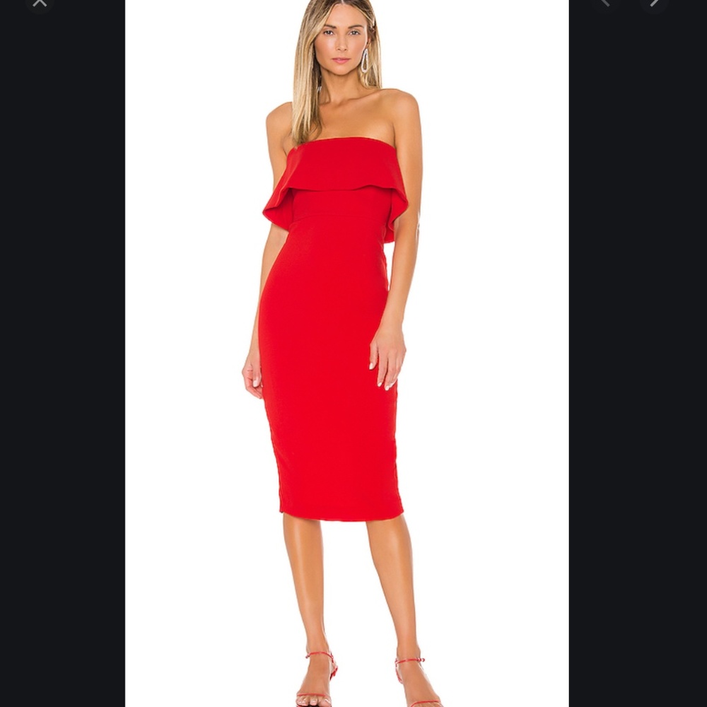 Red Astro Midi Dress by NBD from REVOLVE